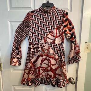 ZARA WOMAN Multicolor Rope and Chain Patchwork Geometric Mini Dress